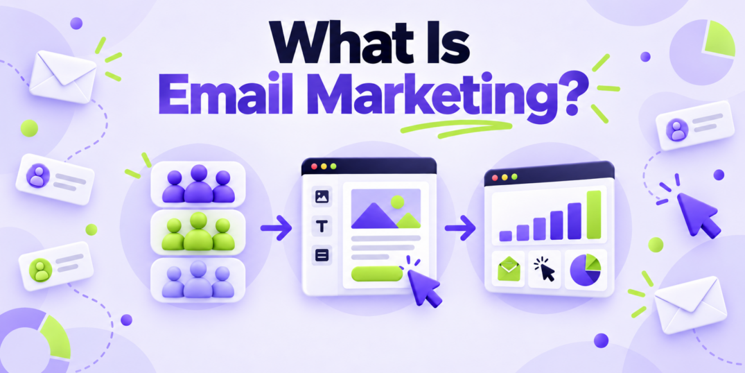 What is email marketing – illustration of an email marketing workflow