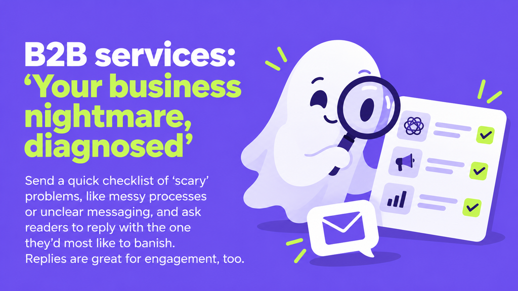 B2B services Halloween email idea: your business nightmare, diagnosed
