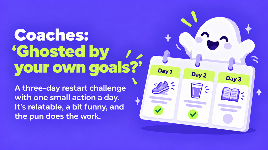 Coaches Halloween email idea: ghosted by your own goals – a three-day restart challenge