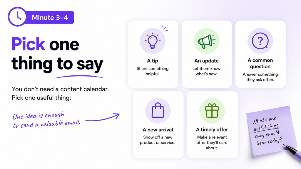 What should a small business email its customers about?