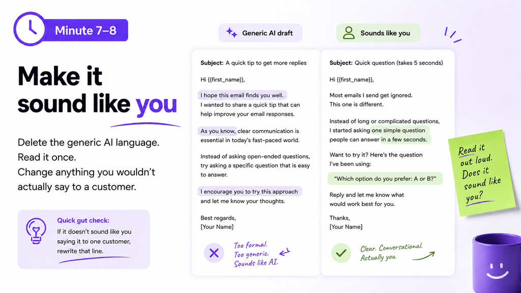 How do you make an AI-written email sound human?
