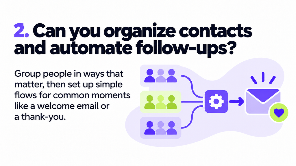 Question 2: Can you organize contacts and automate follow-ups?