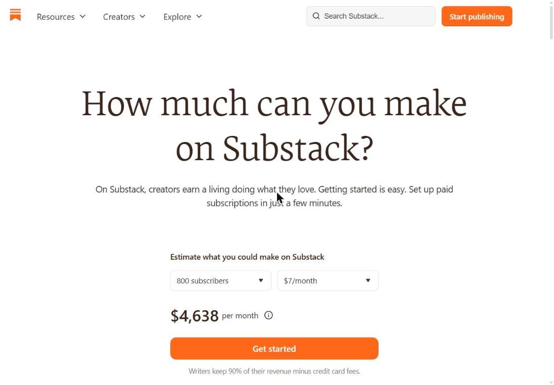 Substack paid newsletter page (October 2026)